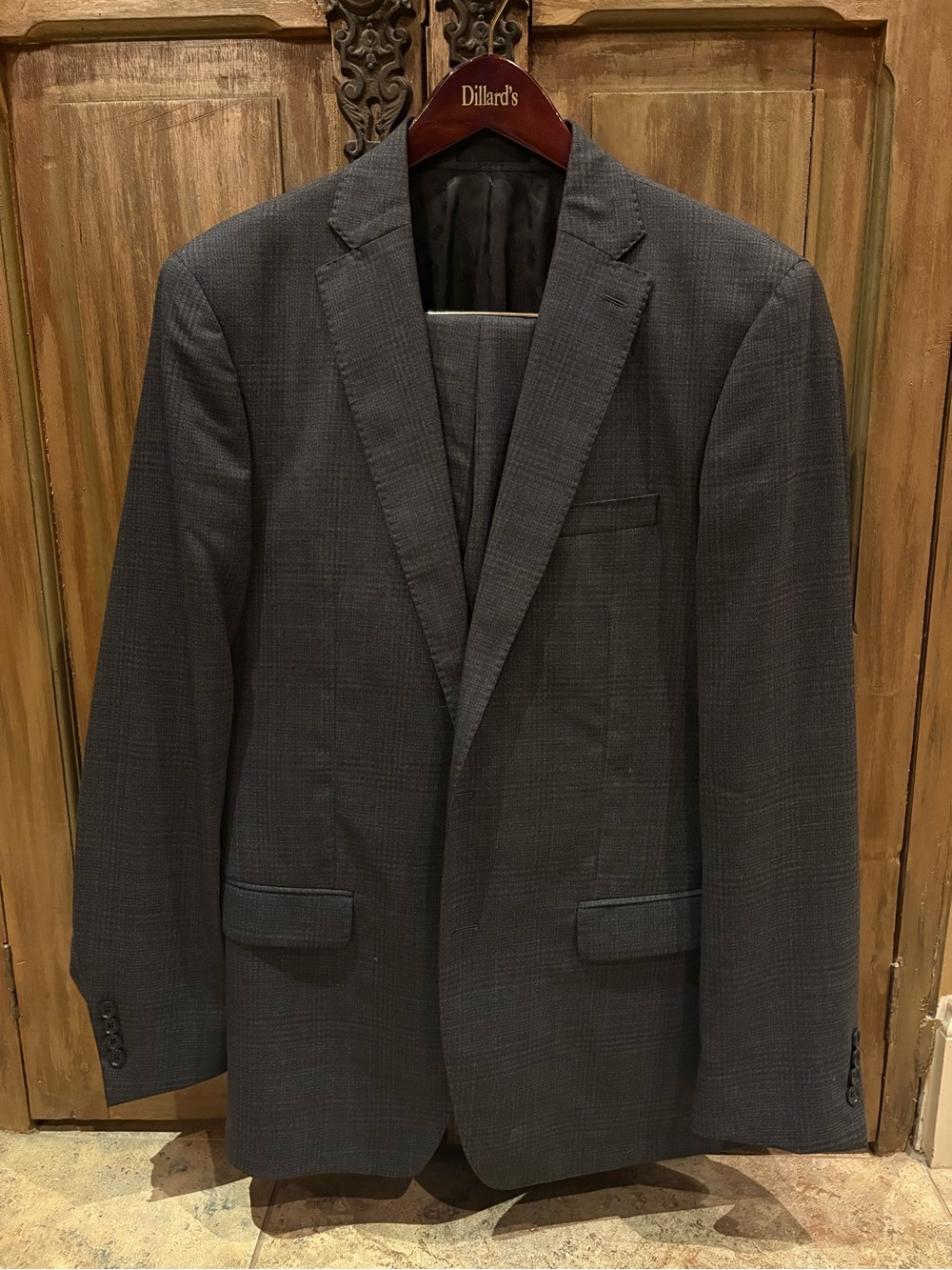 Classic Men's Charcoal Gray Plaid Suit - Psycho Bunny